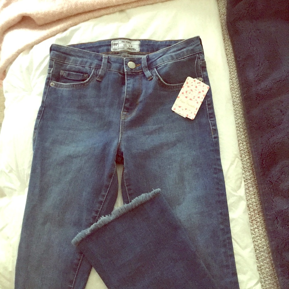 NWT FREE PEOPLE JEANS RAW HEM